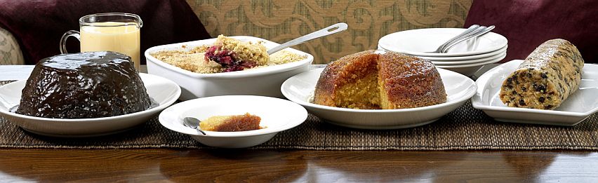 Just desserts: a line-up of some of the puddings on offer at the Three Ways House Hotel, Mickleton, on a Friday night.